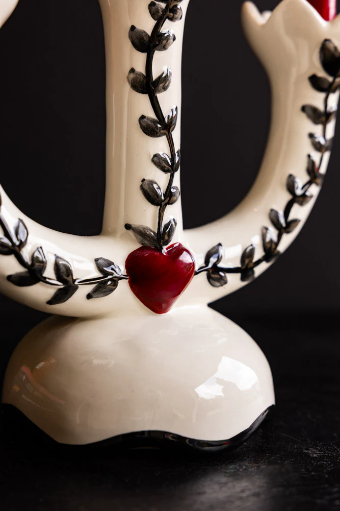 Milagro Heart Ceramic Candelabra - Image 2