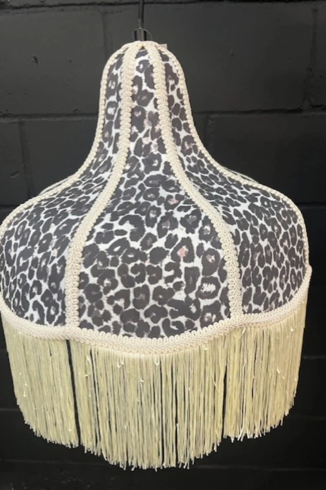 Monochrome Leopard Print Tassel Edge Ceiling Light - SECONDS - Image 2
