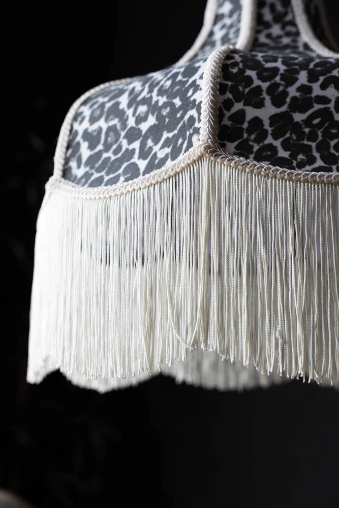 Monochrome Leopard Print Tassel Edge Ceiling Light - SECONDS - Image 6