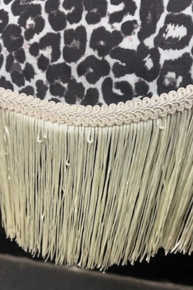 Monochrome Leopard Print Tassel Edge Ceiling Light - SECONDS - Image 7
