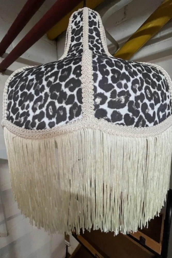 Monochrome Leopard Print Tassel Edge Ceiling Light - SECONDS - Image 9
