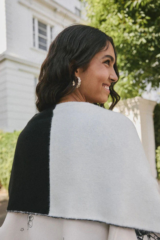 Monochrome Printed Hands Scarf - Image 3