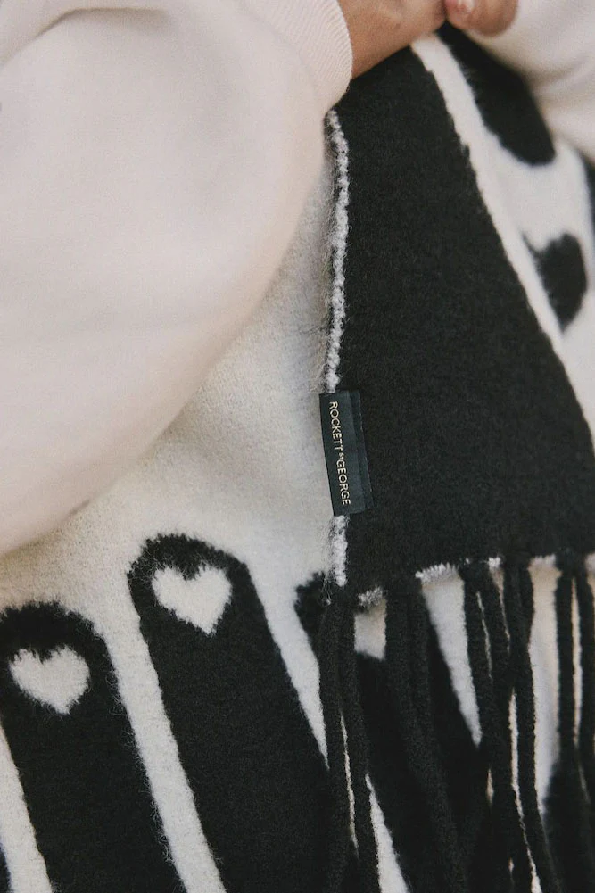 Monochrome Printed Hands Scarf - Image 5