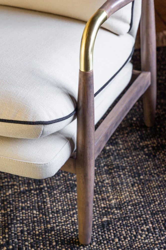 Natural & Black Piping Signature Accent Chair - Image 3