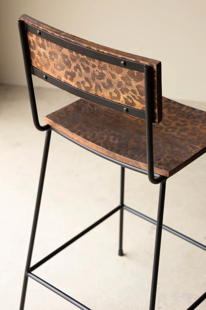 Natural Leopard Love Bar Stool - Image 13