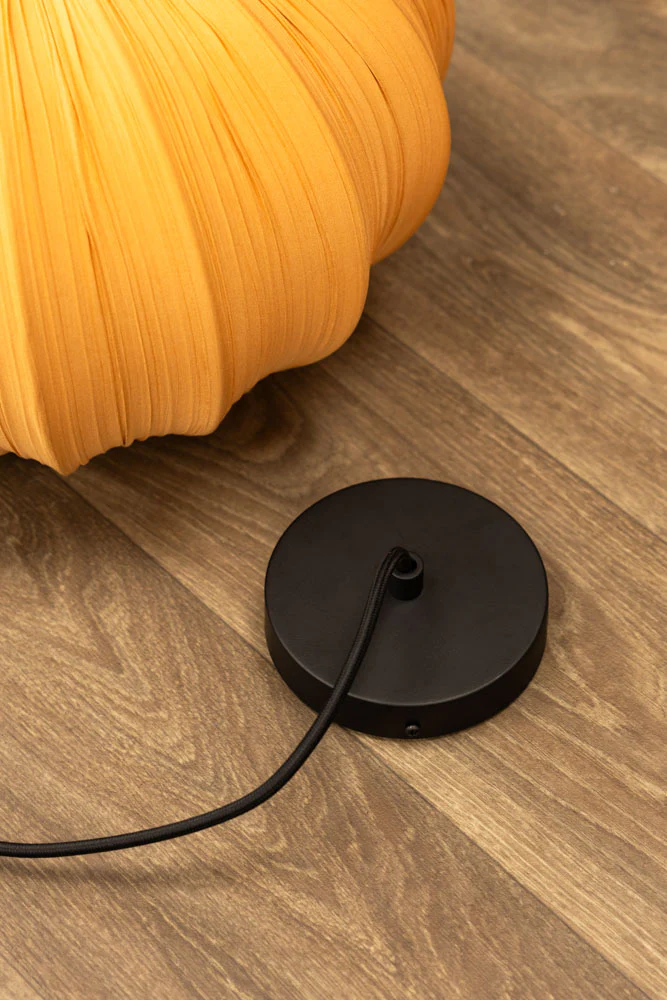 Ochre Pleated Fabric Ceiling Light - Image 5