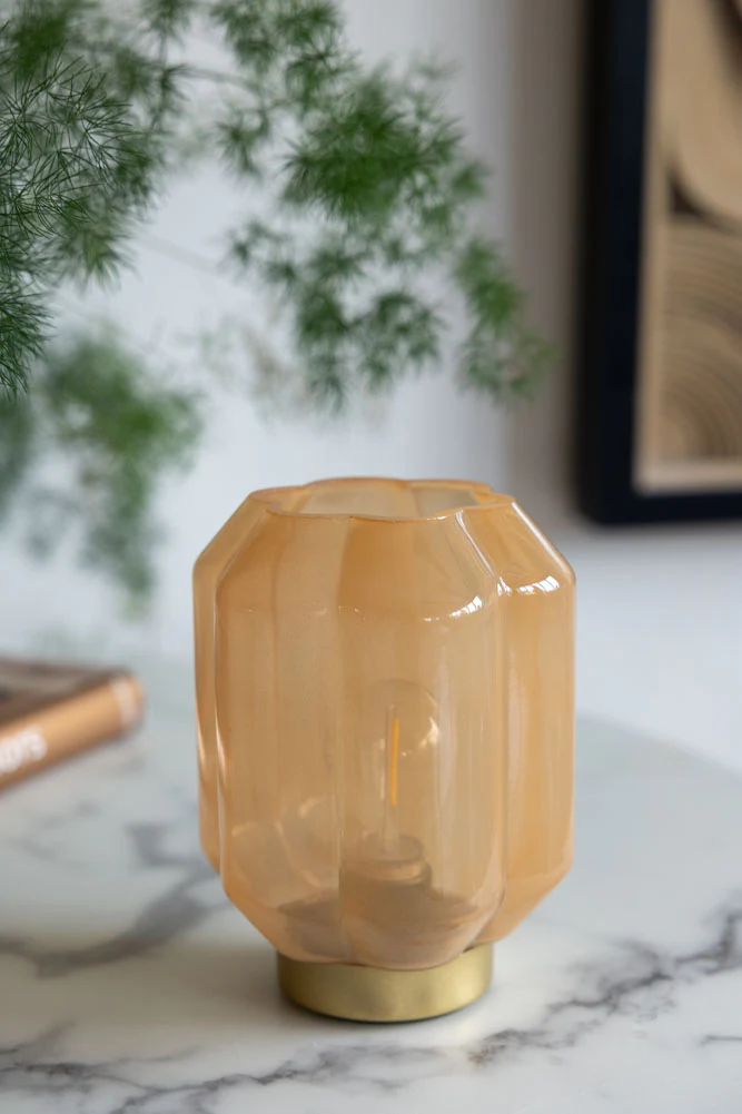 Orange & Gold Battery Powered Table Lamp - Image 4