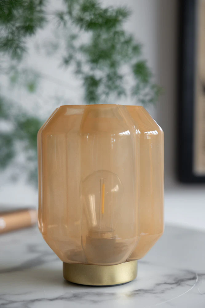 Orange & Gold Battery Powered Table Lamp - Image 5
