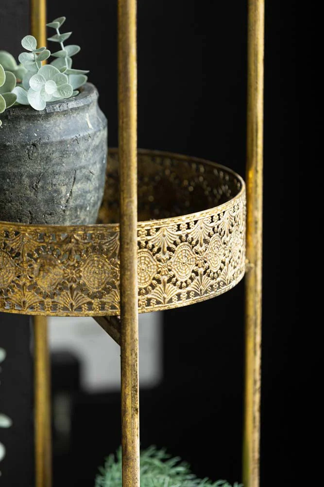 Ornate Gold Tall Tray Shelves - Image 2