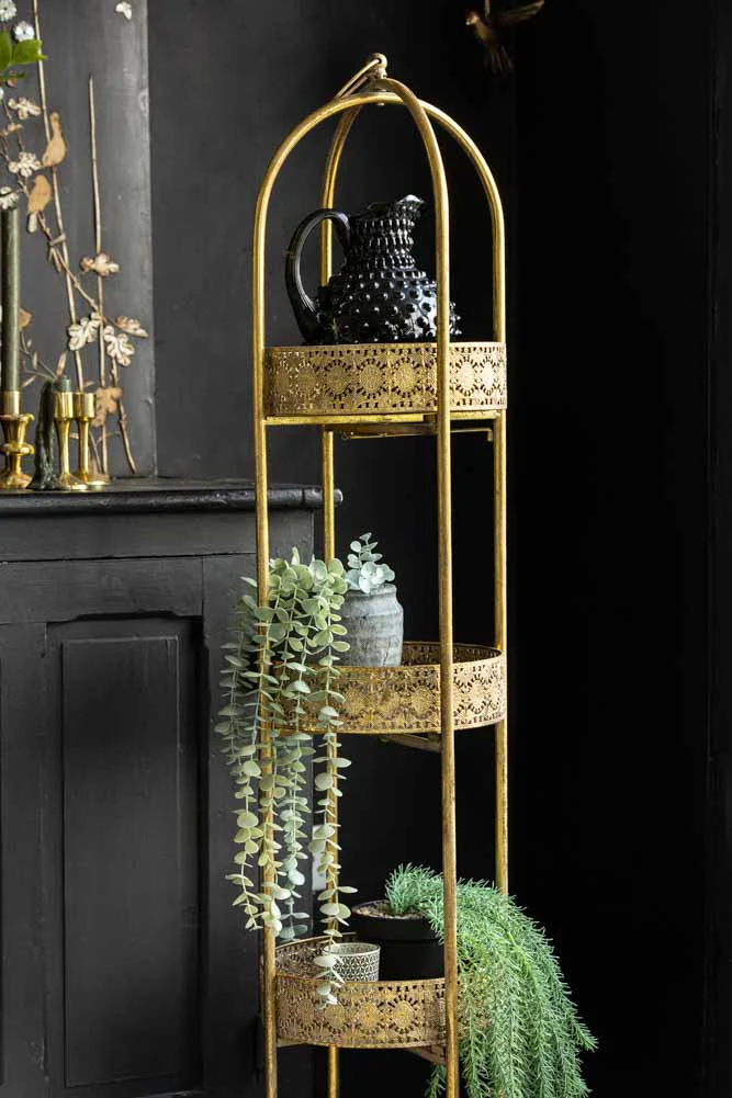 Ornate Gold Tall Tray Shelves - Image 3