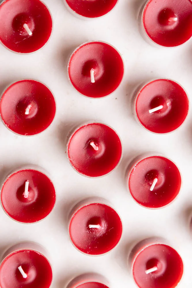 Pack of 20 Tealight Candles in Deep Red - Image 4