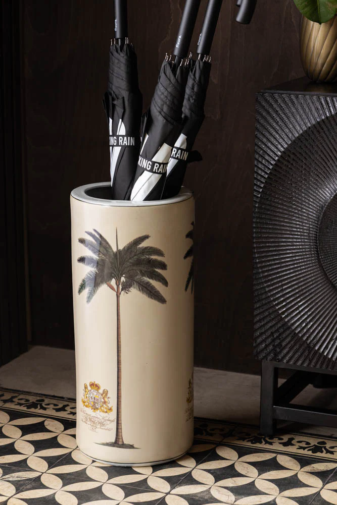 Palm Tree, Royal Seal Inspired Printed Umbrella Stand - Image 2