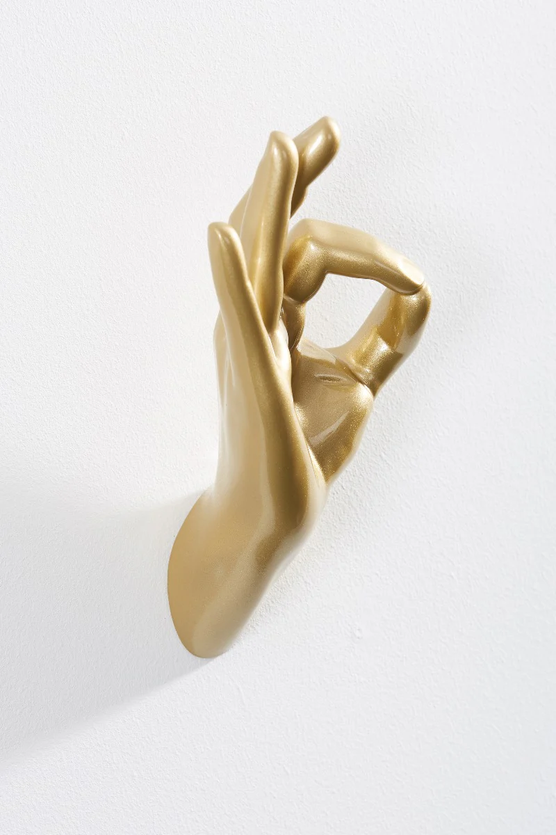 Gold Okay Hand Wall Art & Coat Hook - Image 3