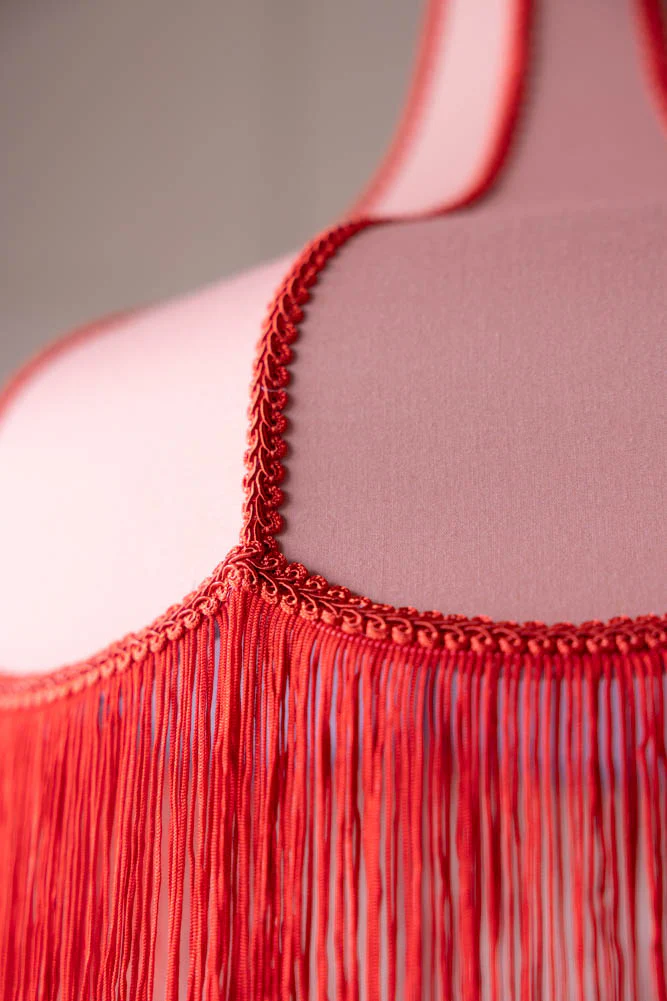 Pink & Red Tassel Edge Ceiling Light - Image 3