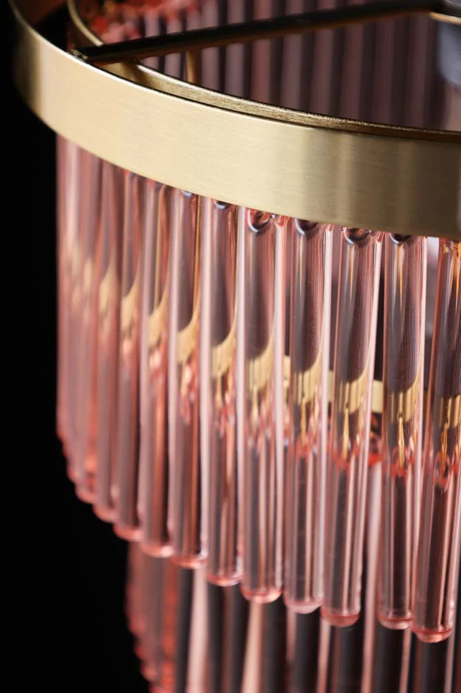 Pink Tiered Glass Easyfit Ceiling Light Shade - Image 3