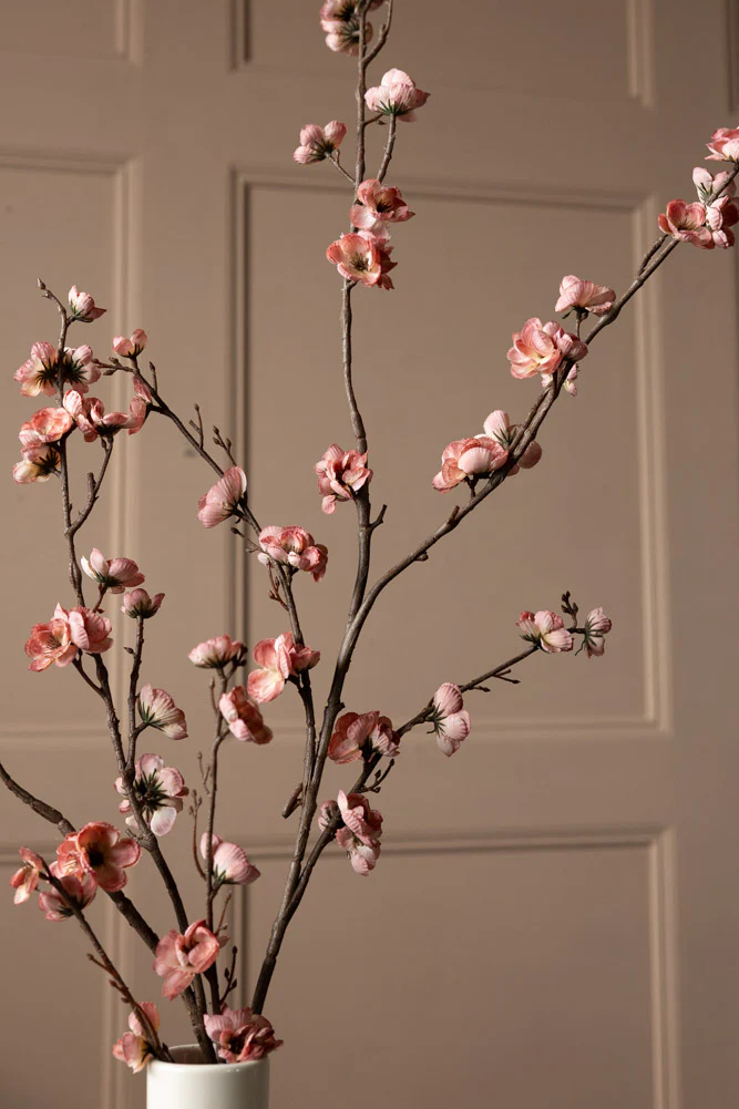 Pretty Faux Cherry Blossom Stem in Pale Pink - Image 4