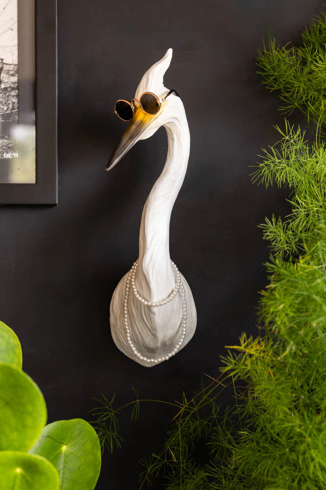 Ozzy The Quirky Bird With Sunglasses & Necklace Wall Art