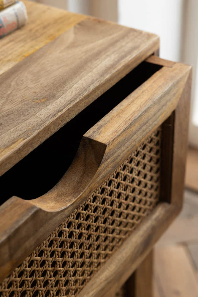 Rattan 2 Drawer Bedside Table - Image 2