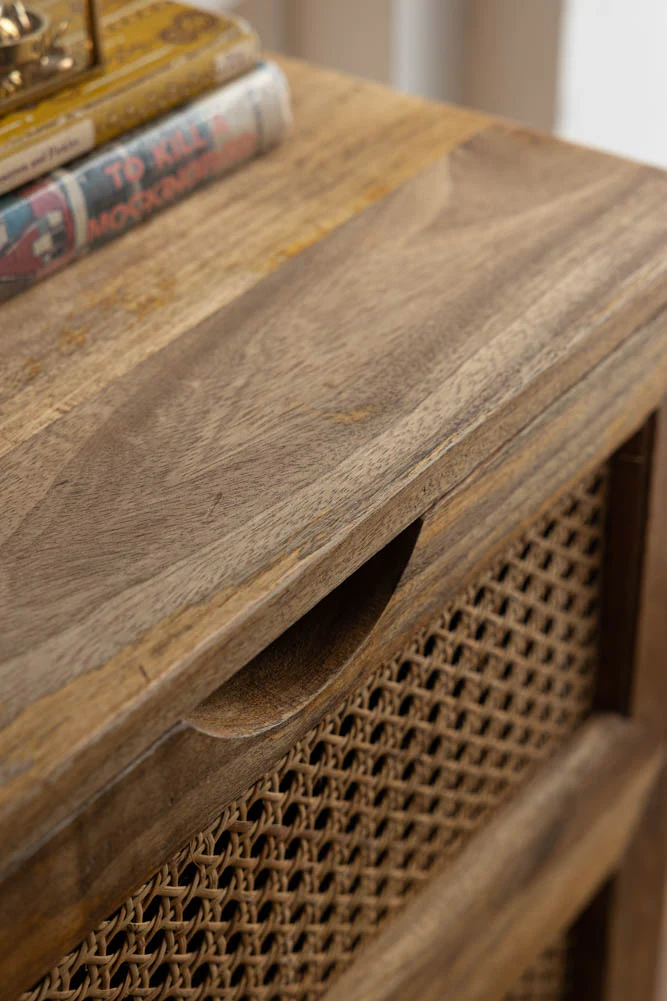 Rattan 2 Drawer Bedside Table - Image 5