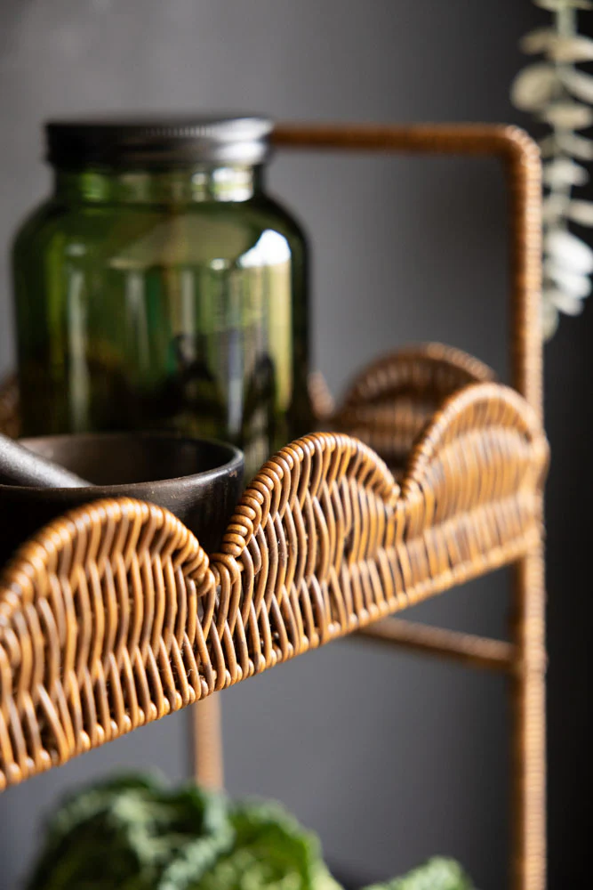 Rattan-Style Kitchen Storage Shelves - Image 2