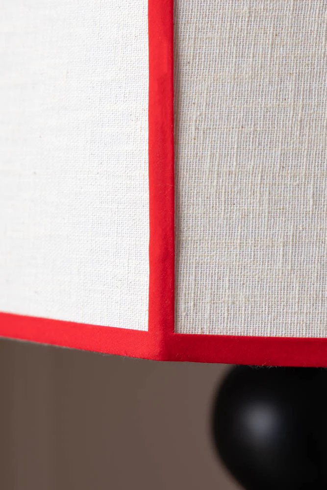 Red Contrast Linen Lampshade - Image 4