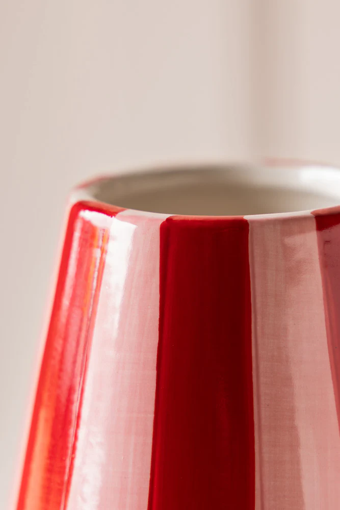Red & Pink Stripe Flower Vase - Image 6