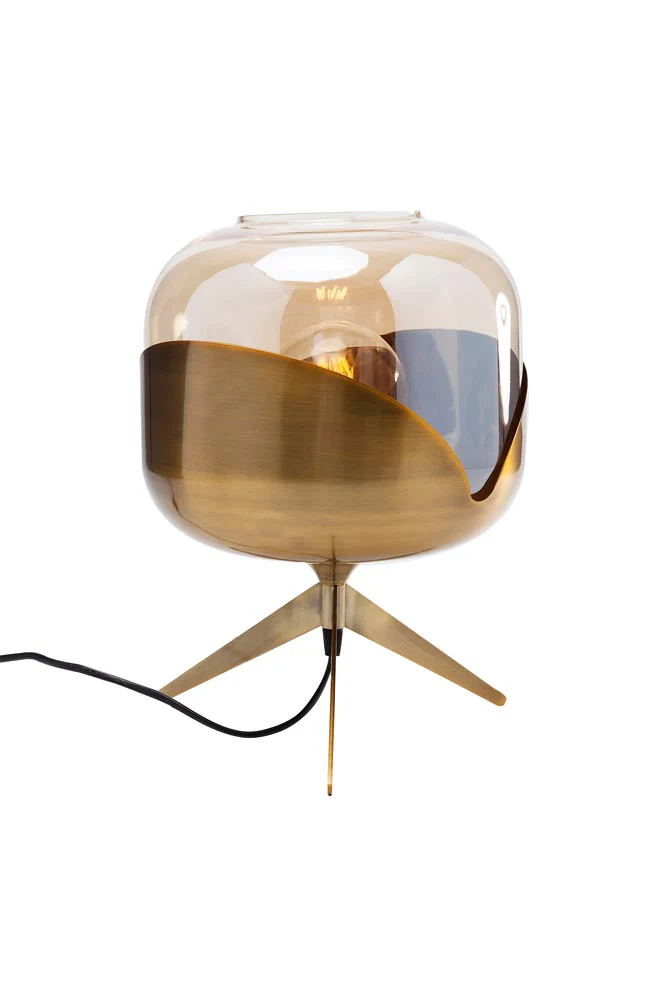 Retro Golden Glass Tripod Table Lamp - Image 10