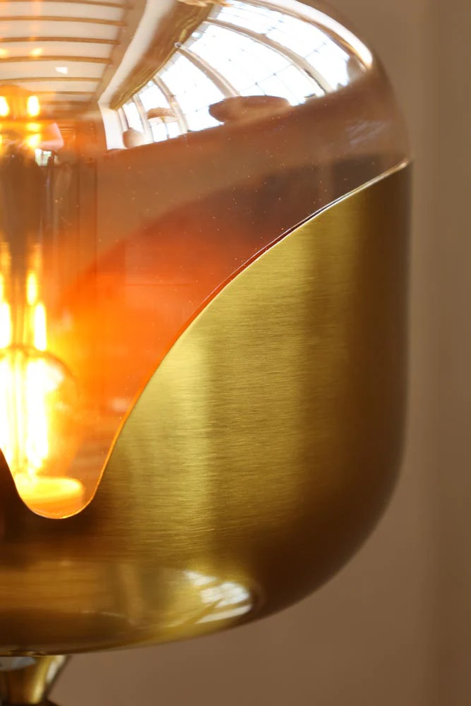 Retro Golden Glass Tripod Table Lamp - Image 6