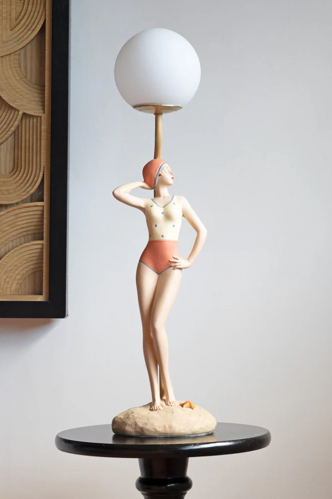Retro-Style Bather Table Lamp with Globe - Image 2