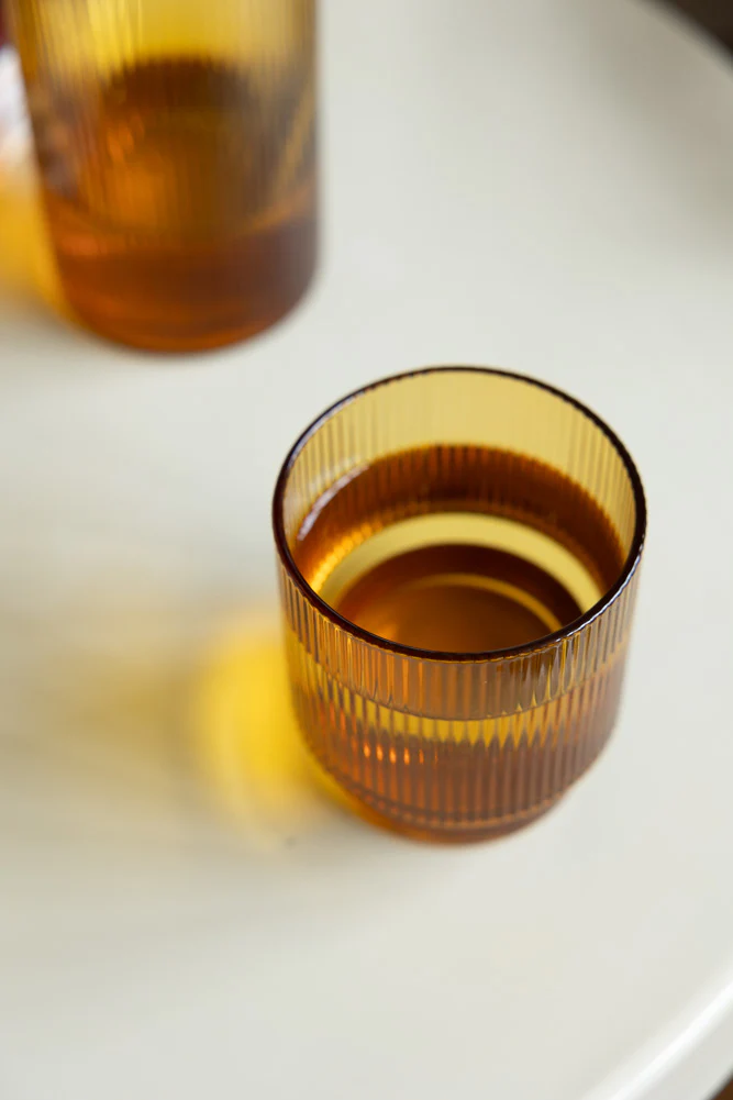 Ribbed Amber Glass Carafe & Tumbler - Available in Two Options - Image 8