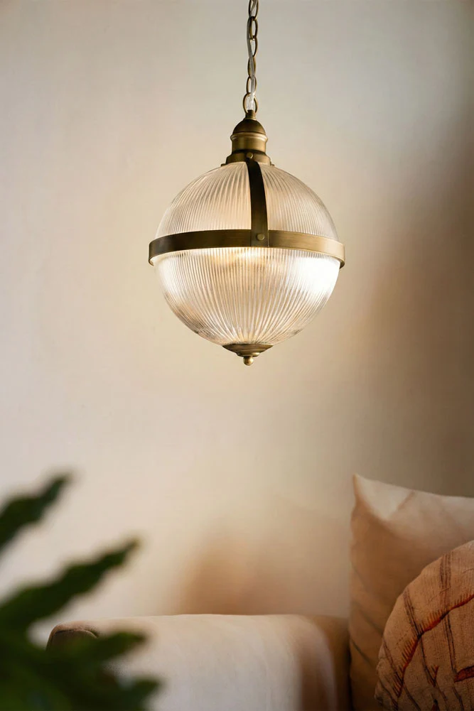 Ribbed Boulevard Orb Indoor/Outdoor Ceiling Light - SECONDS - Image 3