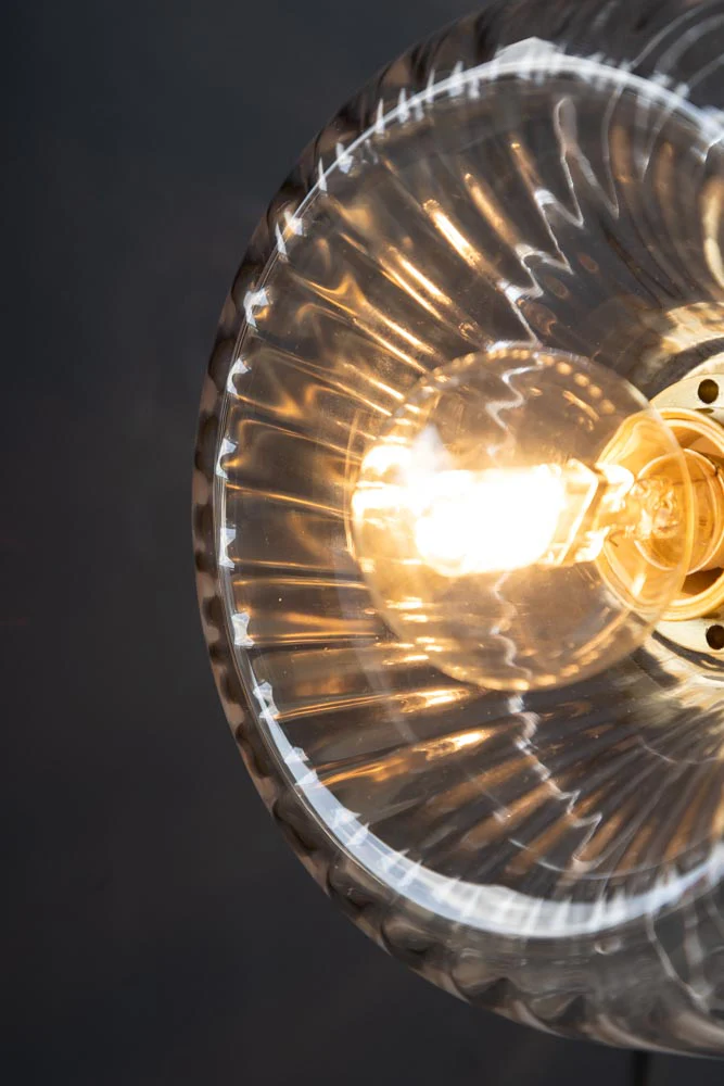 Ribbed Glass & Brass Wall Light - Image 6