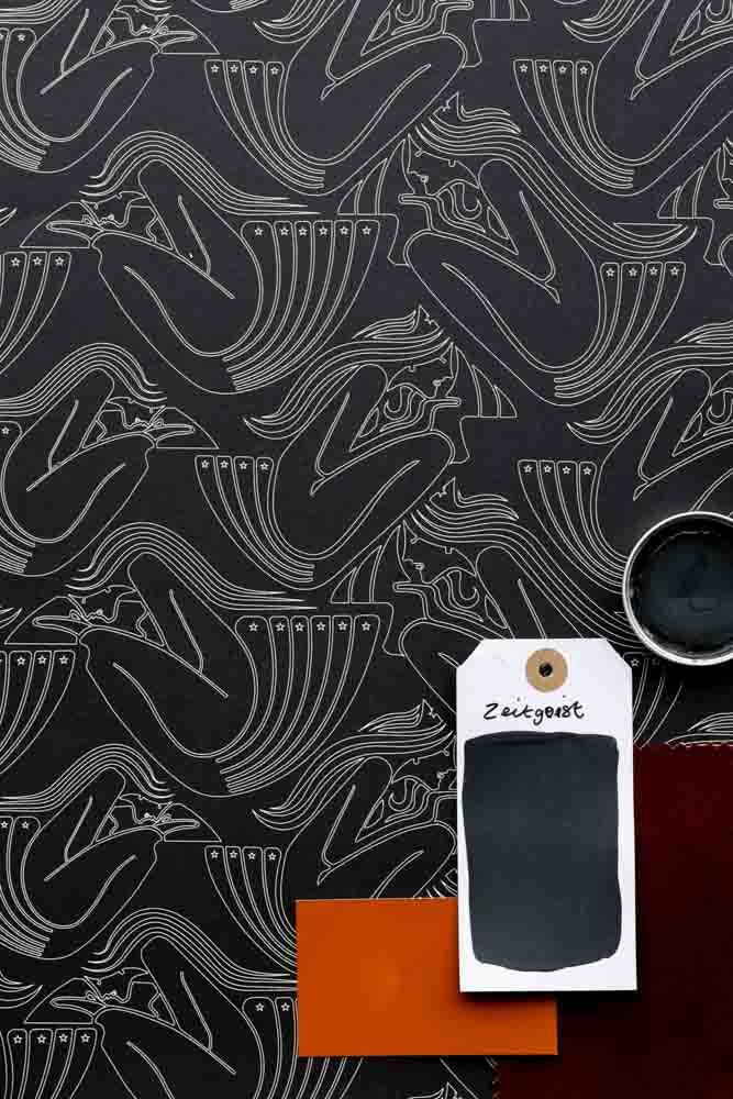 Rockett St George Deco Nymph Midnight Wallpaper - Image 6