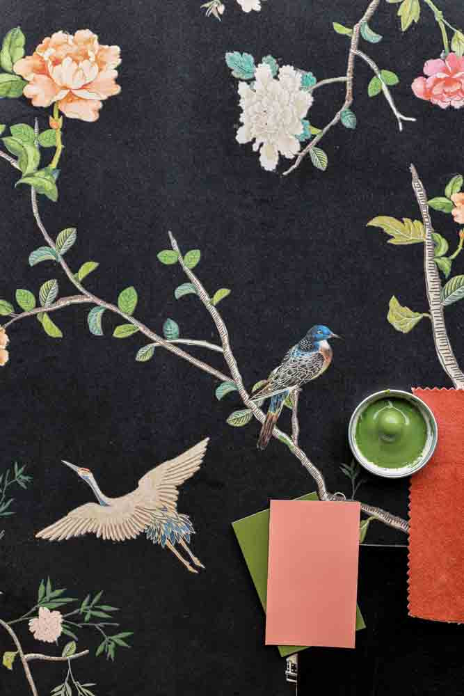 Rockett St George Modern Chinoiserie Black Ink Wallpaper - Image 13