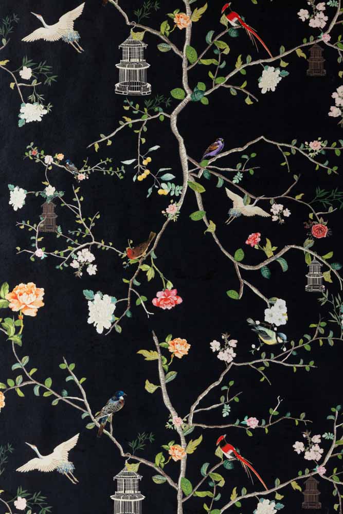 Rockett St George Modern Chinoiserie Black Ink Wallpaper - Image 15