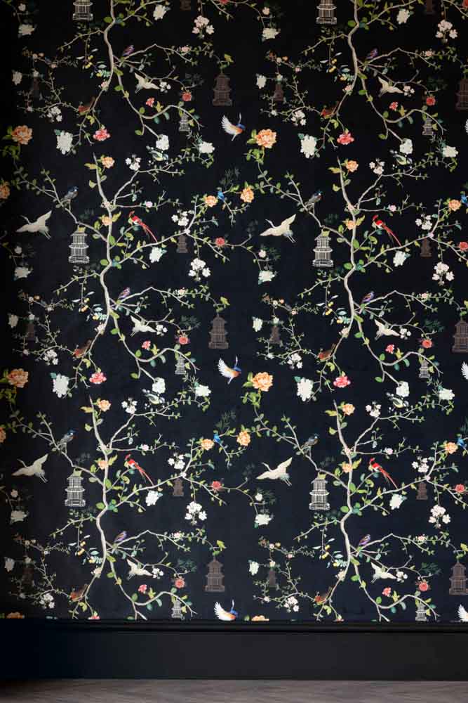 Rockett St George Modern Chinoiserie Black Ink Wallpaper - Image 18