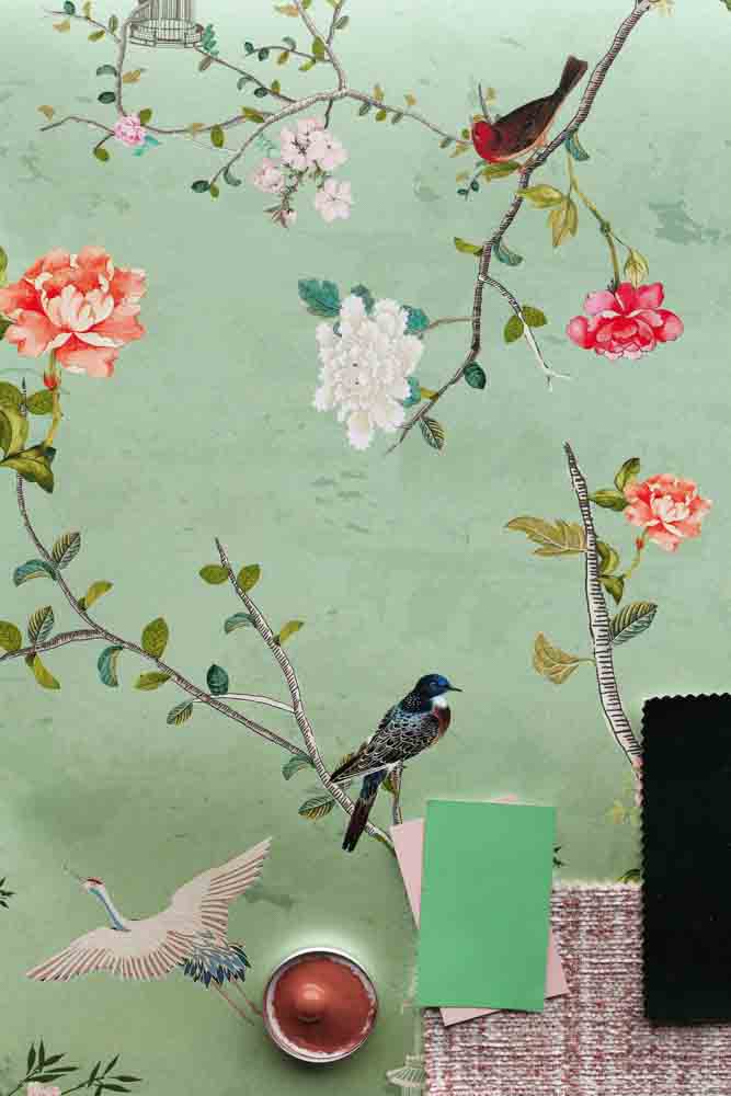 Rockett St George Modern Chinoiserie Green Tea Wallpaper - Image 11