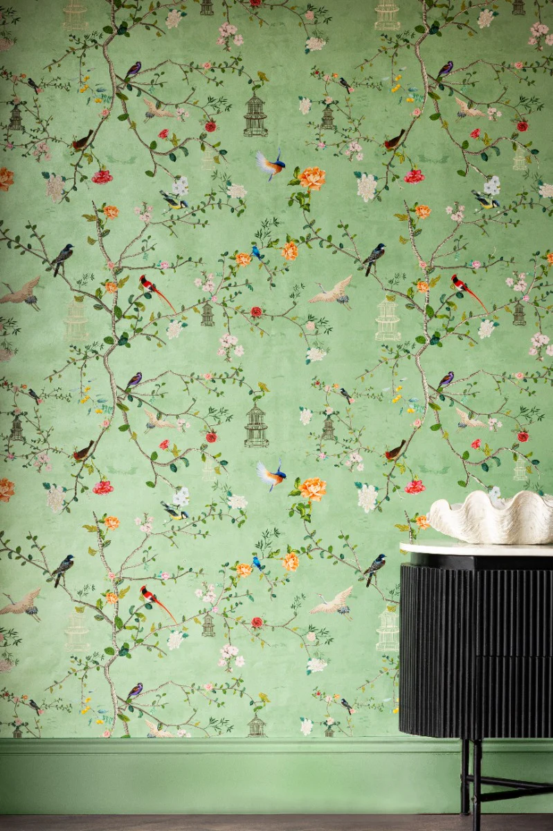Rockett St George Modern Chinoiserie Green Tea Wallpaper - Image 14