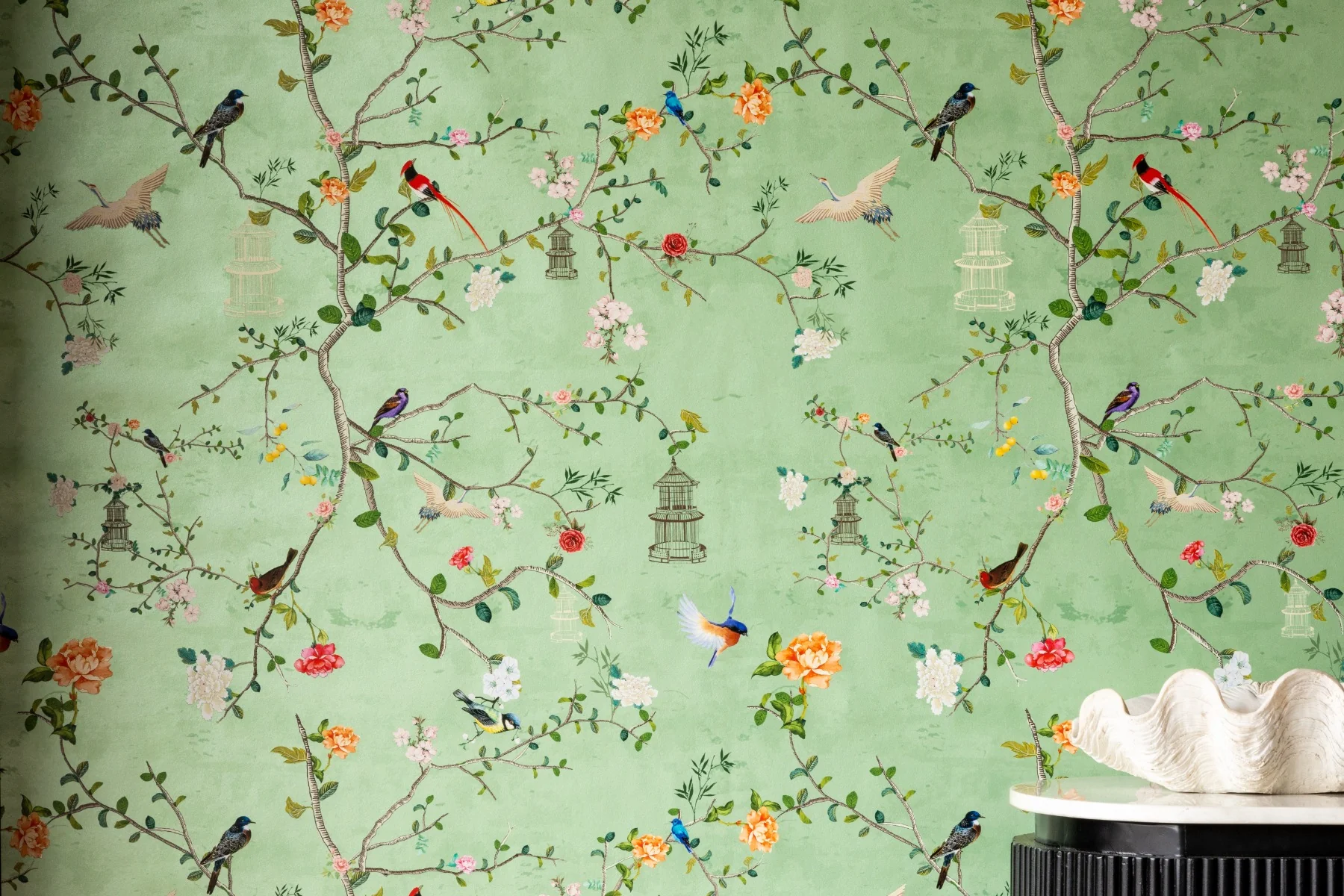 Rockett St George Modern Chinoiserie Green Tea Wallpaper - Image 19