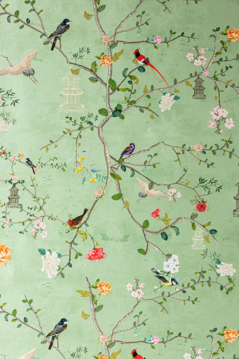 Rockett St George Modern Chinoiserie Green Tea Wallpaper - Image 3