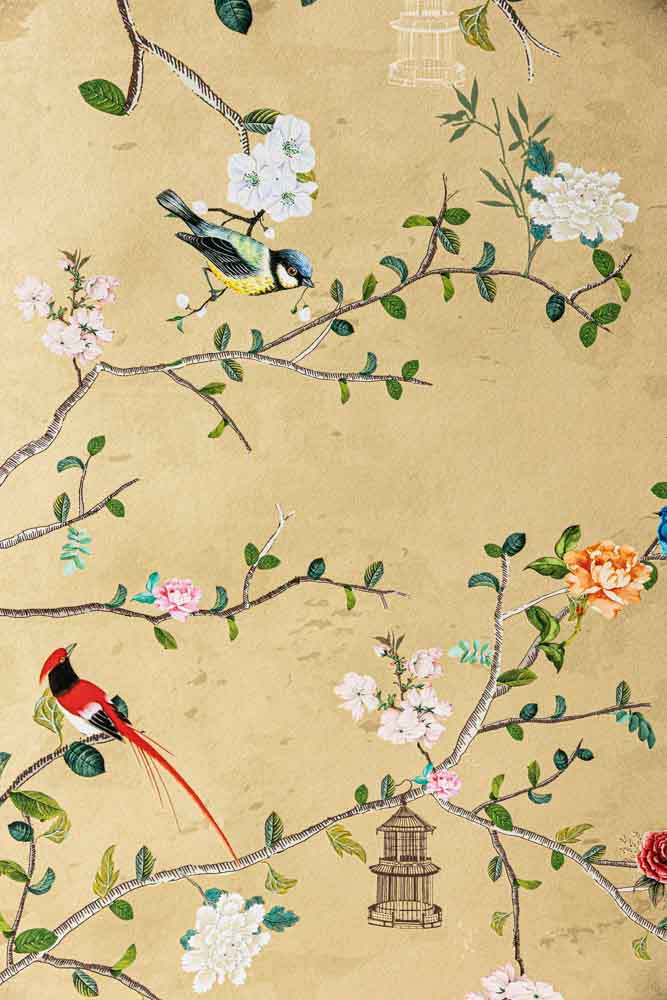 Rockett St George Modern Chinoiserie Antique Gold Wallpaper - Image 11