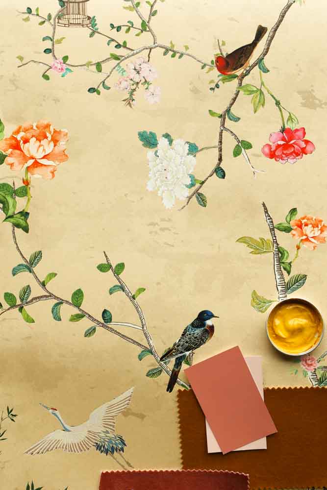 Rockett St George Modern Chinoiserie Antique Gold Wallpaper - Image 6
