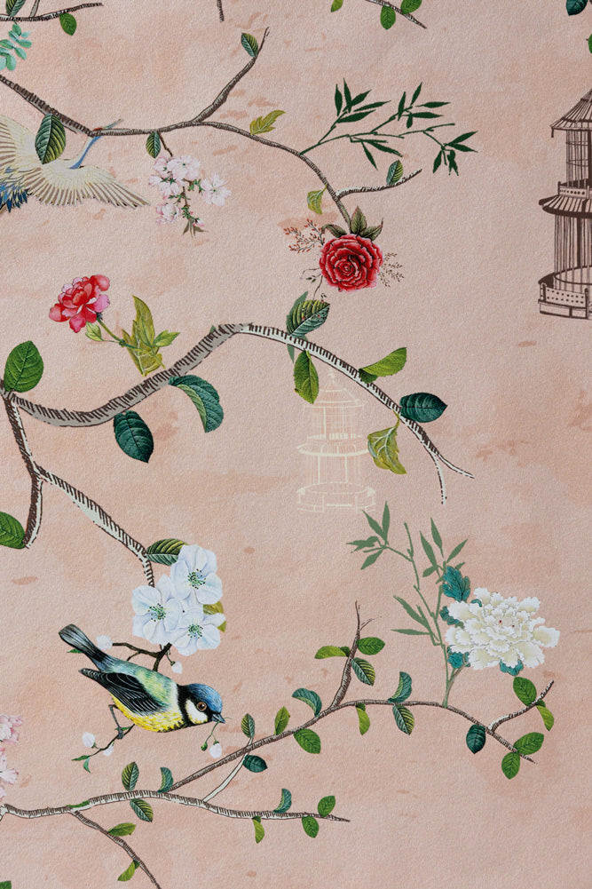 Rockett St George Modern Chinoiserie Watermelon Blush Wallpaper - Image 20