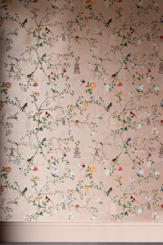 Rockett St George Modern Chinoiserie Watermelon Blush Wallpaper - Image 4