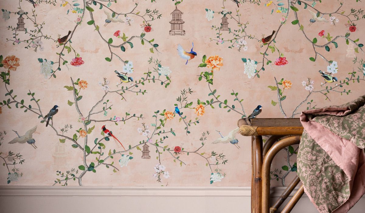 Rockett St George Modern Chinoiserie Watermelon Blush Wallpaper - Image 7