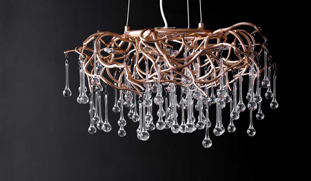 Rose Gold Droplet Chandelier - Image 10