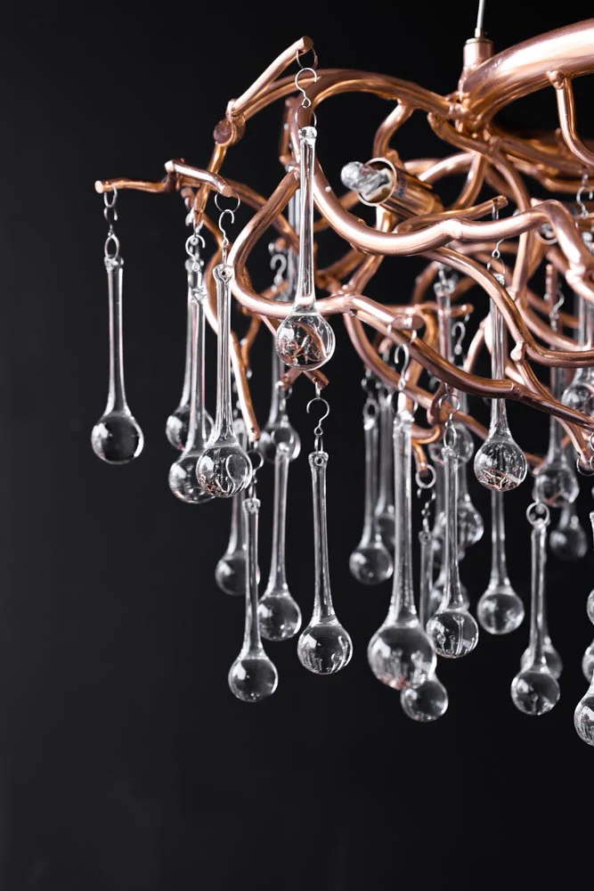 Rose Gold Droplet Chandelier - Image 3
