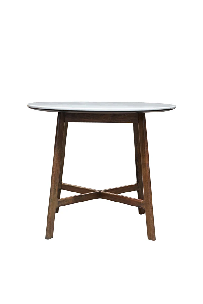 Round Acacia & Marble Dining Table - Image 6