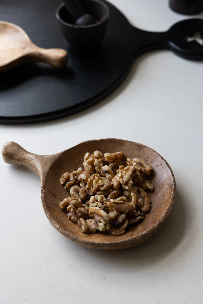 Round Natural Wood Carved Serving Dish - Image 3