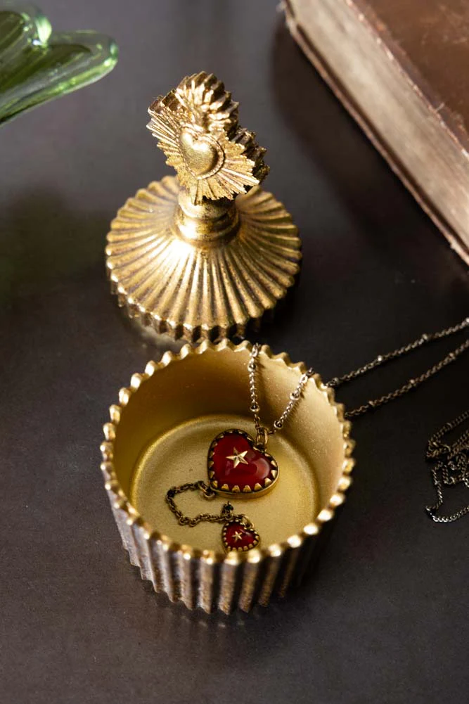 Sacred Heart Gold Trinket Pot - Image 4